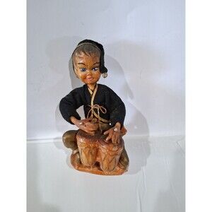 Vintage Pixie Playing Bongos Figurine